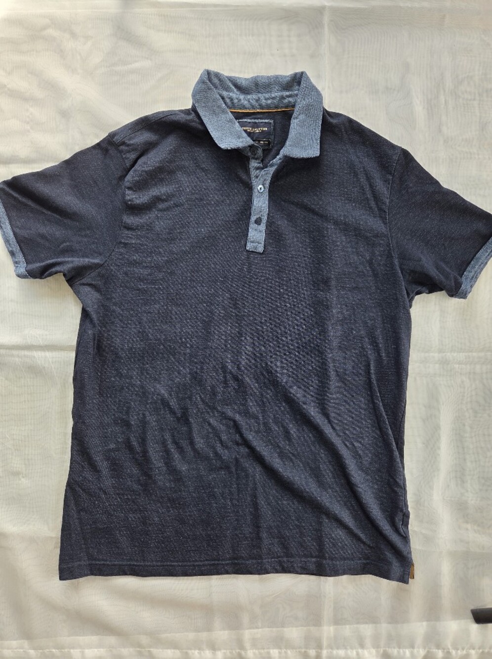 Denim & Flower Blue Collar Polo Shirt